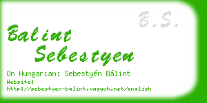 balint sebestyen business card